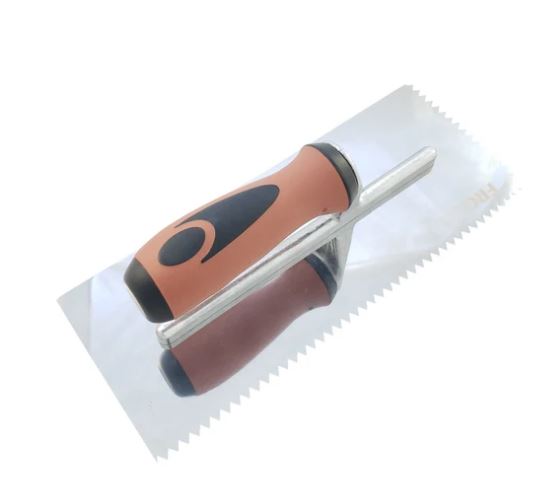 Stainless Steel V-Notch Trowel - 1/4" X 3/16"