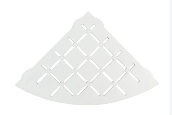 Stainless Steel Shower Shelf, Corner - Quadrant (White)