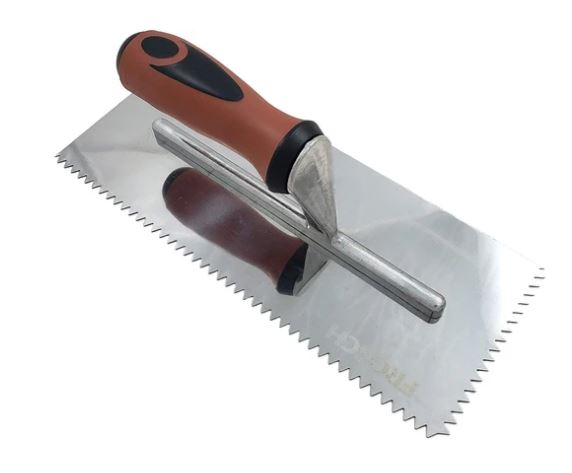 Stainless Steel V-Notch Trowel - 3/16"
