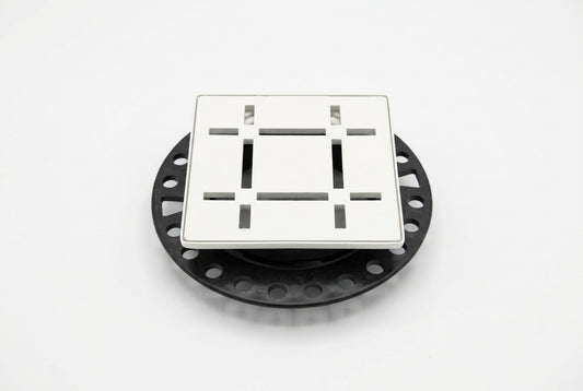 Shower Drain Grate Kit 4" Stainless Steel (White) - Dash Design