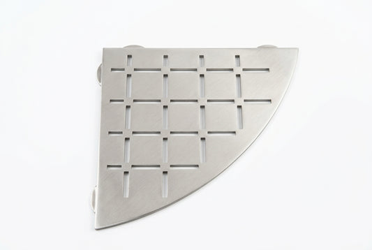 Stainless Steel Shower Shelf, Corner - Quadrant (Brushed)