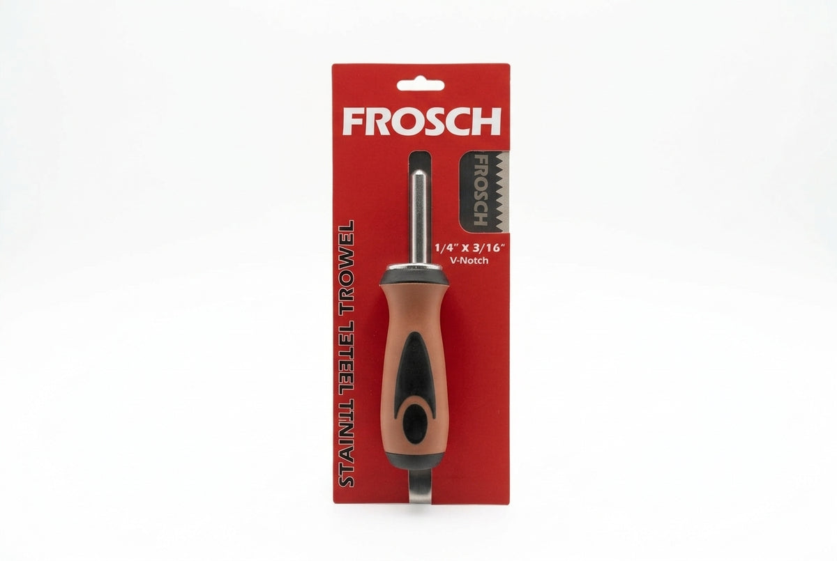 Stainless Steel V-Notch Trowel - 1/4" X 3/16"