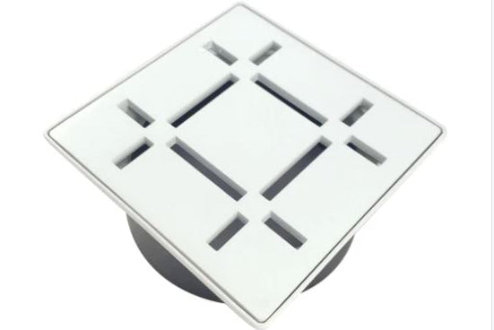 Shower Drain Grate Kit 4" Stainless Steel (White) - Dash Design