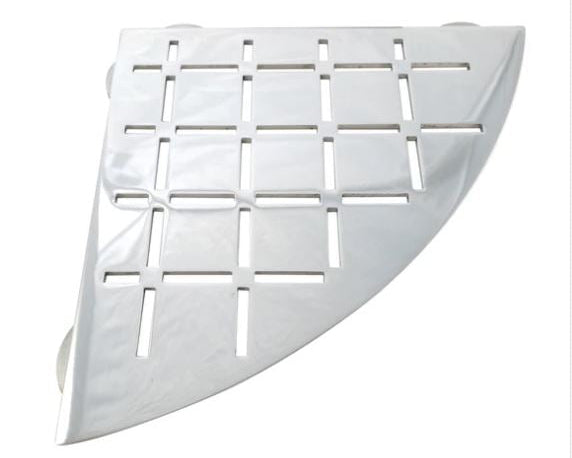 Stainless Steel Shower Shelf, Corner - Quadrant (Polished)