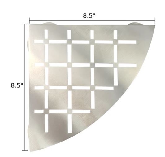 Stainless Steel Shower Shelf, Corner - Quadrant (Brushed)